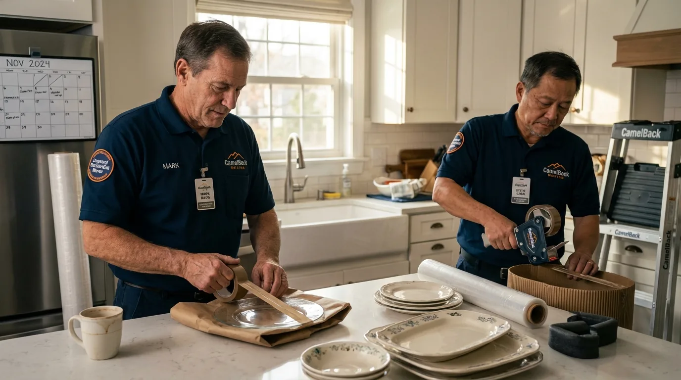 Professional crew packing kitchen dishware in Alloway, NJ